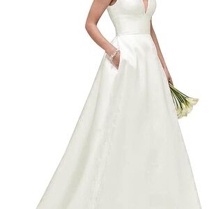 Elegant White Wedding Dress Size 12